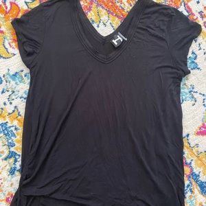 Black V Neck Tee